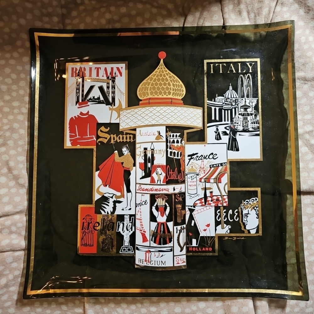 Dan Baird 1960s Smoked Glass Tray